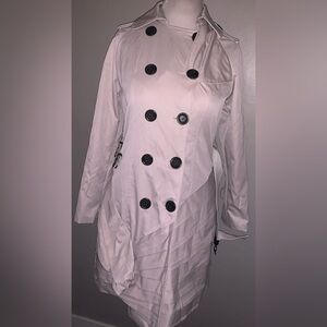 Women's Double-Breasted White Trench Coat